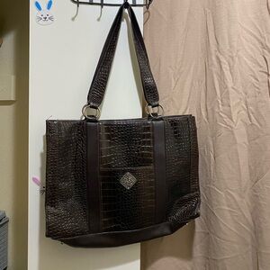 Coldwater Creek Dark Brown Laptop Bag Purse